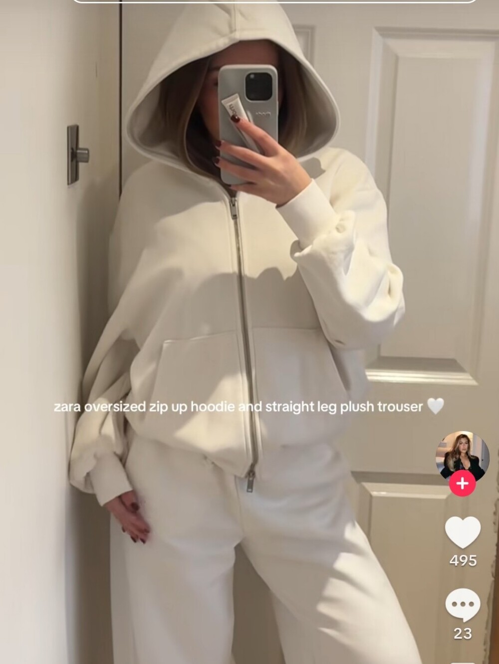 Zara Oversized Zip Up Sweatshirt